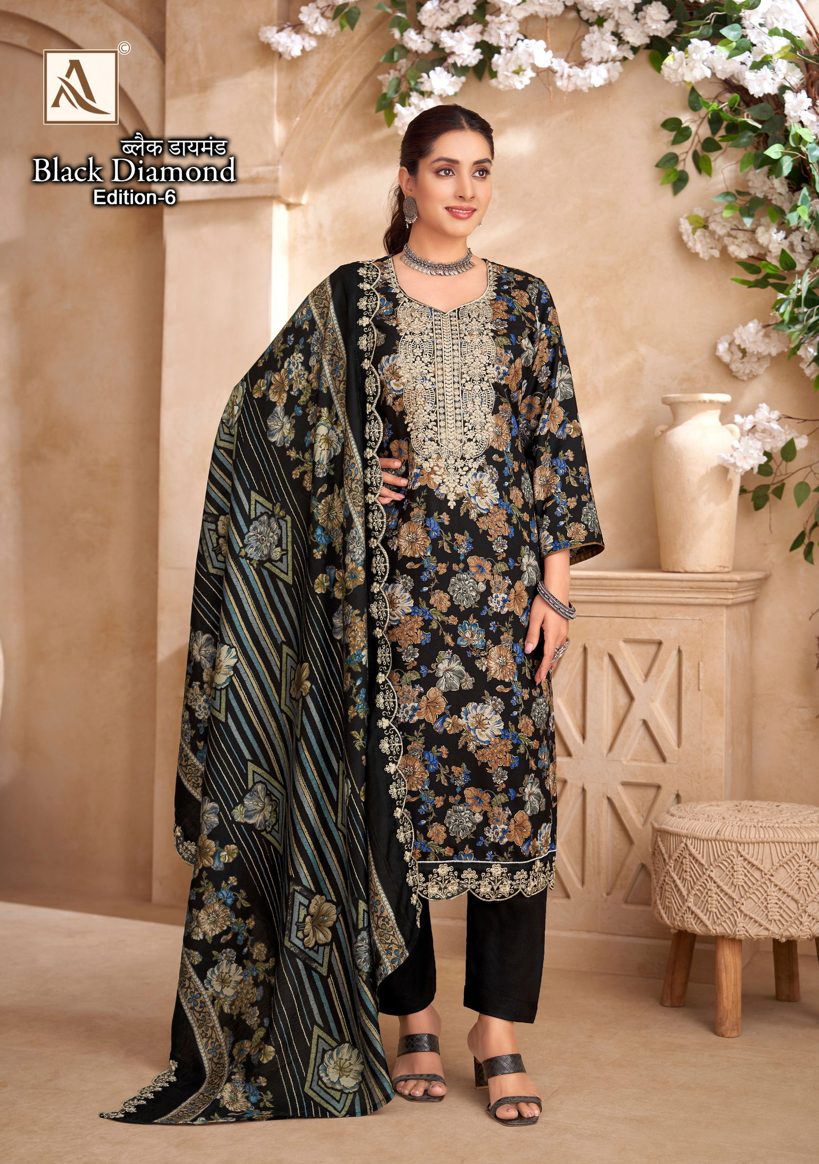 Black Diamond 6 By Alok Suit Rayon Printed Dress Material Exporters In India